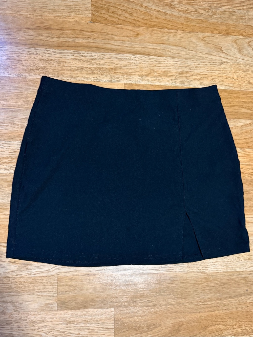 Women's Black Mini Skirt with Side Slit